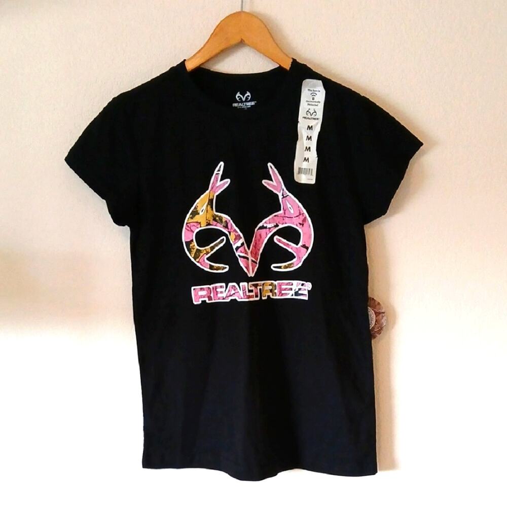 Realtree Short Sleeve Shirt With Pink Camo Graphic